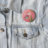Rosa Wildblume auf Burgund Button (Beispiel)
