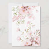 Rosa Wildblume Baby Girl Dusche Dankeskarte (Rückseite)