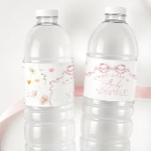 Rosa Wildblume Baby Sprinkle Wasserflaschenetikett