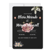 Rosa Wildblume Bläserschwarze Hochzeit