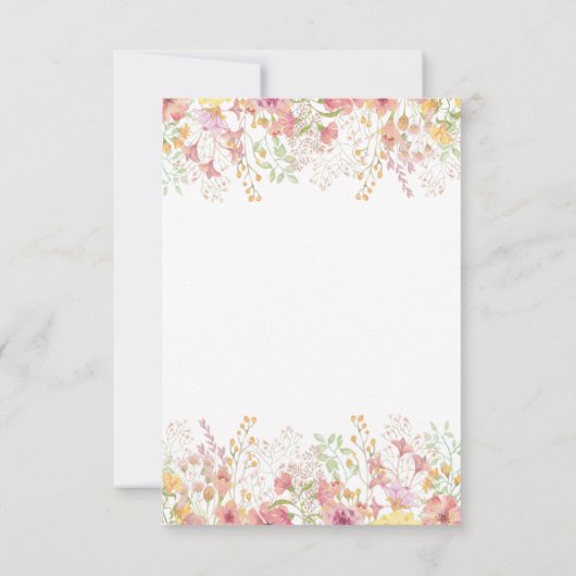 Rosa Wildblume Blumenzehen RSVP Karte (Rückseite)