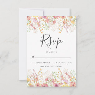 Rosa Wildblume Blumenzehen RSVP Karte