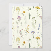 Rosa Wildblume Boho Kinderdusche Einladung (Rückseite)