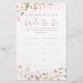 Rosa Wildblume boho wie alt war das Brautspiel (Vorderseite)