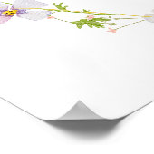 Rosa Wildblume Bow Geburtstagskarte Begrüßungszeic Poster (Ecke)