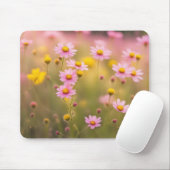 Rosa Wildblume Daisy Field Mousepad (Mit Mouse)