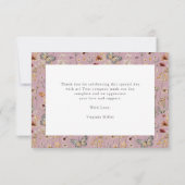 Rosa Wildblume Danke, Cards Dankeskarte (Rückseite)