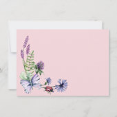 Rosa Wildblume Danke Karte (Rückseite)