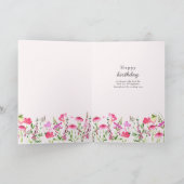 Rosa Wildblume Delikates Blumengebäck Geburtstag F Karte (Innenseite)