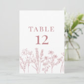 Rosa Wildblume Einladung (Stehend Vorderseite)