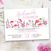 Rosa Wildblume Feminine Bridesmaids Luncheon Einladung