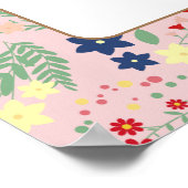 Rosa Wildblume Frame Girl Babydusche Willkommen Poster (Ecke)