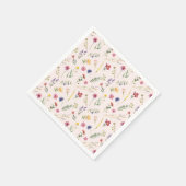 Rosa Wildblume Frühlingsblume Serviette (Ecke)