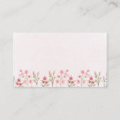 Rosa Wildblume Garden Windelwanne Umschließung Begleitkarte (Rückseite)