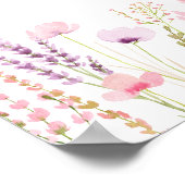 Rosa Wildblume Garten Geburtstag Willkommen Poster (Ecke)