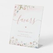 Rosa Wildblume Gastgeschenke Hochzeiten Bitte nehm Sockelschild (Vorderseite)