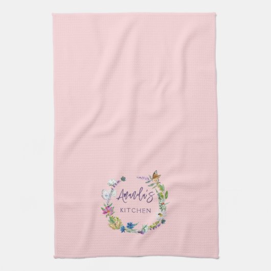 Rosa Wildblume Geschirrtuch (Vertikal)