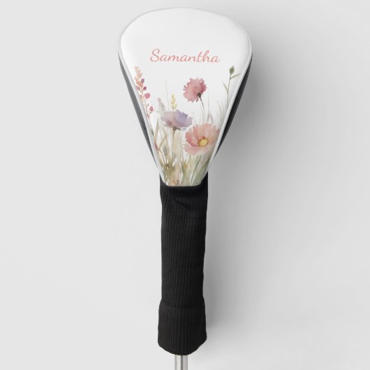 Rosa Wildblume Golf Headcover (Vorderseite)