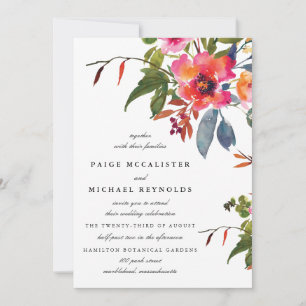 Rosa Wildblume Hochzeit Einladung