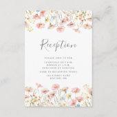 Rosa Wildblume Hochzeitsempfangskarte Begleitkarte (Vorderseite)