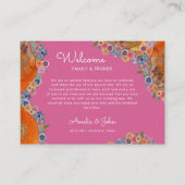 Rosa Wildblume Hochzeitsstift Begrüßungsbeutel Platzkarte (Vorderseite)