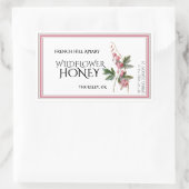 Rosa Wildblume Honey Label (Datum der Ernte) Rechteckiger Aufkleber (Tasche)