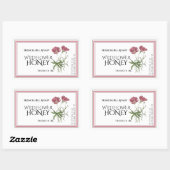 Rosa Wildblume Honey Label (Datum der Ernte) Rechteckiger Aufkleber (Blatt)