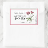 Rosa Wildblume Honey Label (Datum der Ernte) Rechteckiger Aufkleber (Tasche)