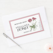 Rosa Wildblume Honey Label (Datum der Ernte) Rechteckiger Aufkleber (Umschlag)