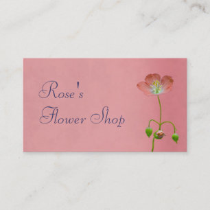 Rosa Wildblume im Burgund-Blume-Shop Visitenkarte