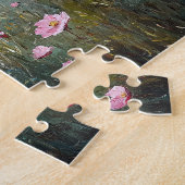 Rosa Wildblume Landschaft Impressionist Malerei Puzzle (Seite)