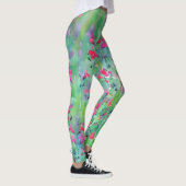 Rosa Wildblume Leggings der Wiese Art (Rechts)