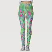 Rosa Wildblume Leggings der Wiese Art (Vorderseite)
