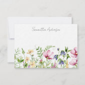 Rosa Wildblume Mitteilungskarte (Vorderseite)