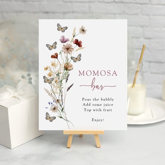 Rosa Wildblume Momosa Bar Poster