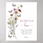 Rosa Wildblume Momosa Bar Poster (Vorne)