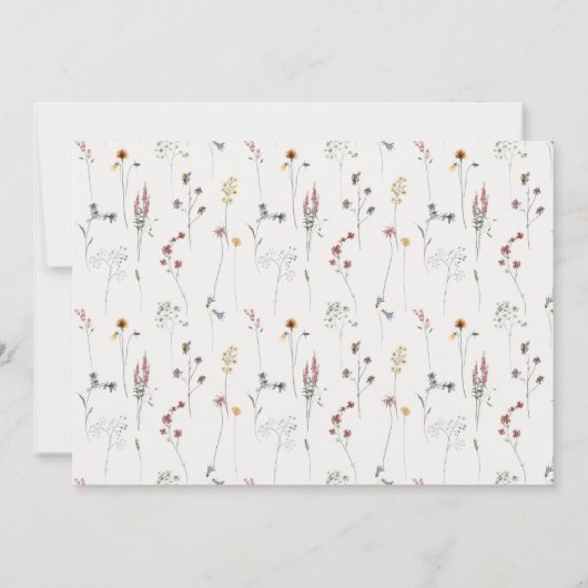 Rosa Wildblume Monogram Wappen Foto Christine Einladung (Rückseite)