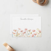 Rosa Wildblume Personalisiert Mitteilungskarte (Vorderseite/Rückseite Beispiel)