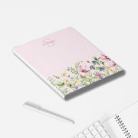 Rosa Wildblume Personalisierter Editor Notizblock<br><div class="desc">Rosa Wildblume florale personalisiert Notizblock. Einfach den Text ändern. Hübsche Aquarellblüte</div>