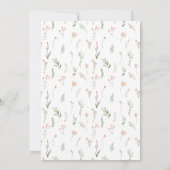 Rosa Wildblume Rosa Rustikale Hochzeit Einladung (Rückseite)