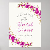 Rosa Wildblume Rose Frühjahr Garland Brautparty Poster (Vorne)