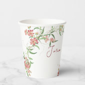 Rosa Wildblume Rose Frühjahrsfeier Pappbecher (Vorderseite)