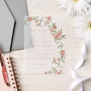 Rosa Wildblume Rose Frühjahrsfeier Pergament Einladungen