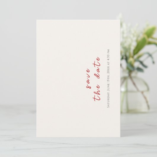 Rosa Wildblume Rose Frühjahrsfeier Save The Date (Stehend Vorderseite)