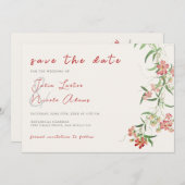 Rosa Wildblume Rose Frühjahrsfeier Save The Date (Vorne/Hinten)