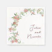 Rosa Wildblume Rose Frühjahrsfeier Serviette (Vorderseite)