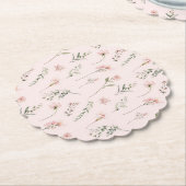 Rosa Wildblume Salbeigrün Babydusche Untersetzer (angewinkelt)