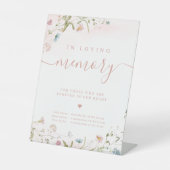 Rosa Wildblume Skript rustikal in liebenden Speich Sockelschild (Vorderseite)