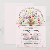 Rosa Wildblume Storybook Neue Kapitel Kinderdusche Einladung (Vorne/Hinten)