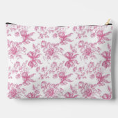 Rosa Wildblume Tee Brautparty Zubehörtasche (Rückseite)